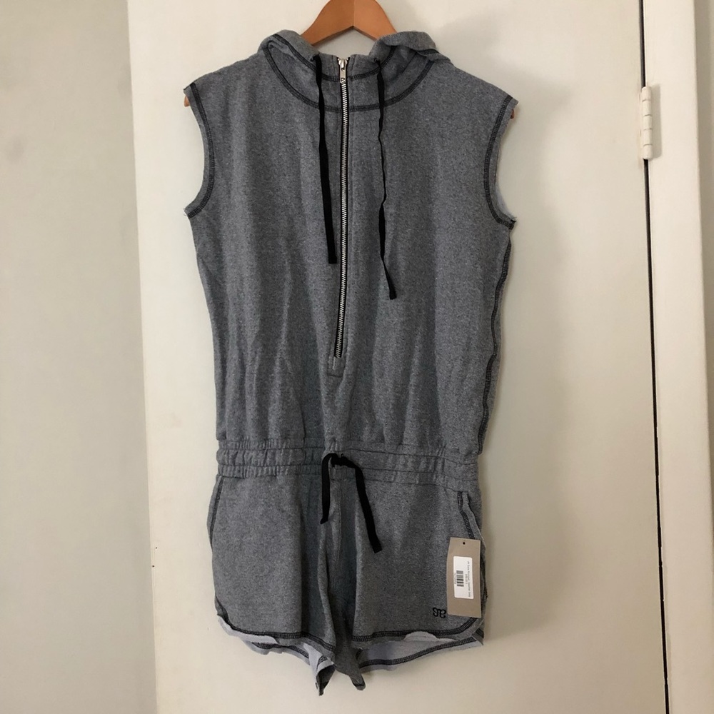 Heathered Gray Albion Romper/Swim Cover Up
